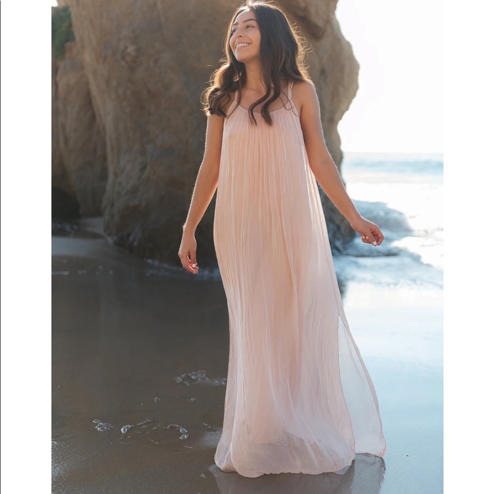 NEW - Mahina Sheer Lined Maxi Dress in Pink
